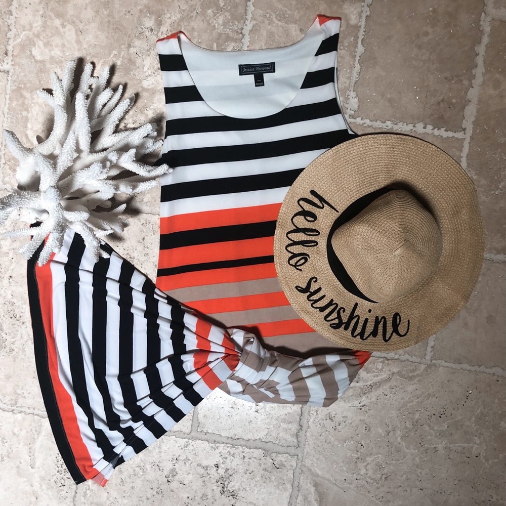 Black & Orange Striped Dress